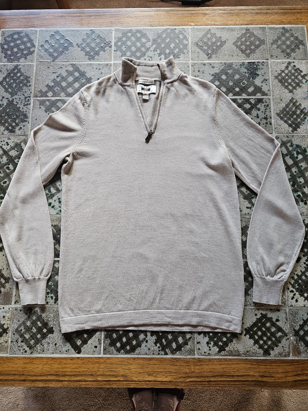 Joseph Abboud Men's Half-Zip Sweater Pullover - Beige